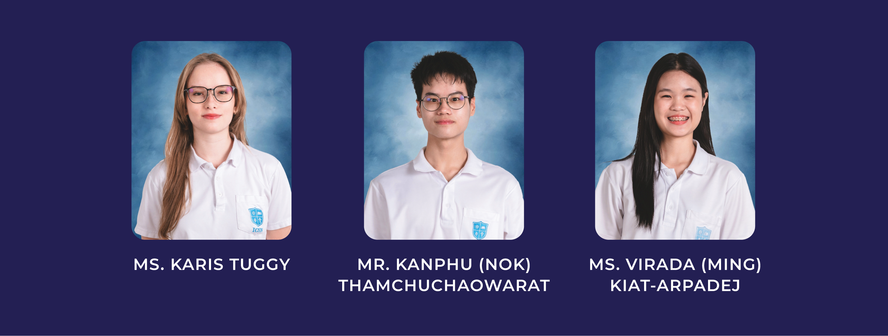 Individual photos students in white uniform